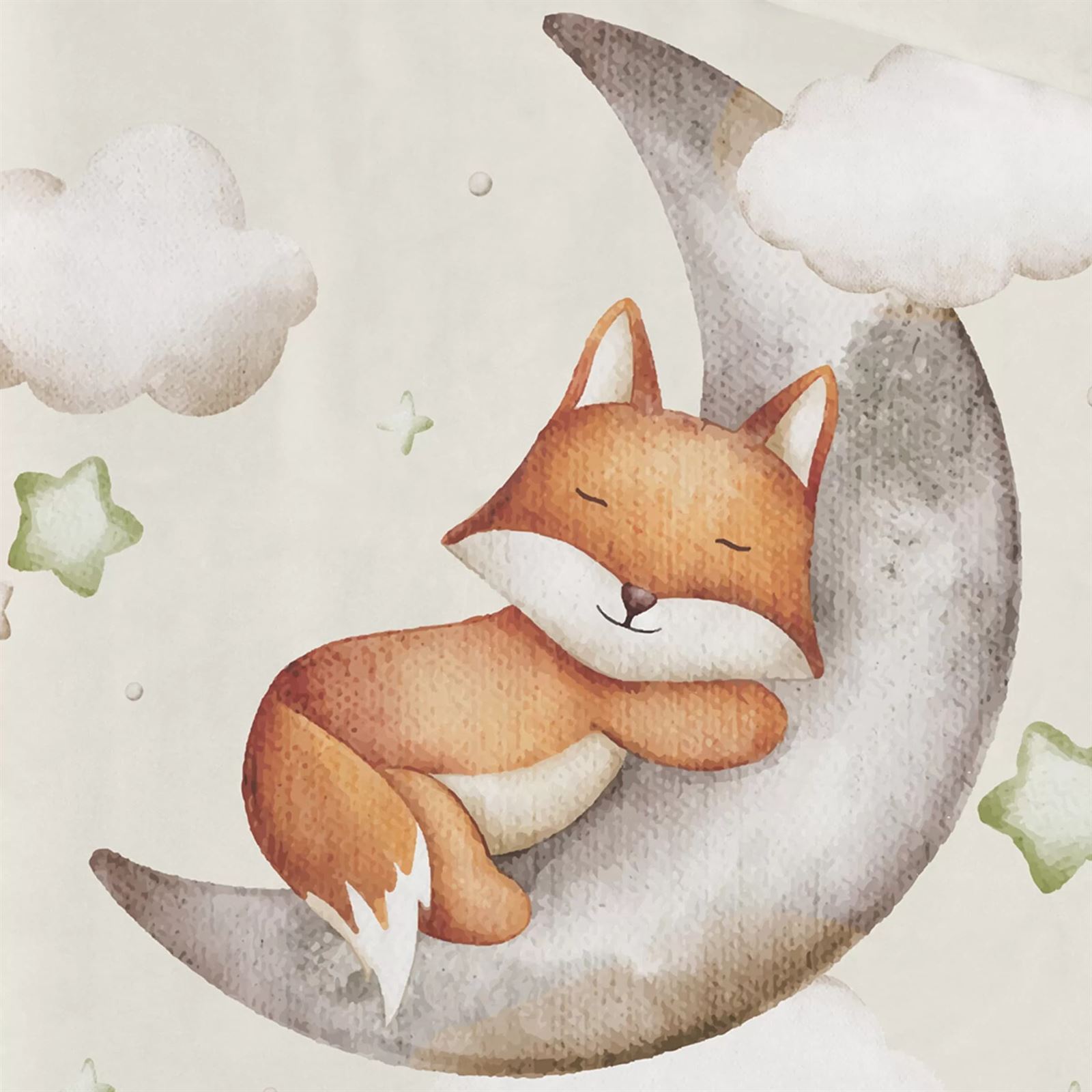 Manta bebé cuna zorro en luna beige - Imagen 3