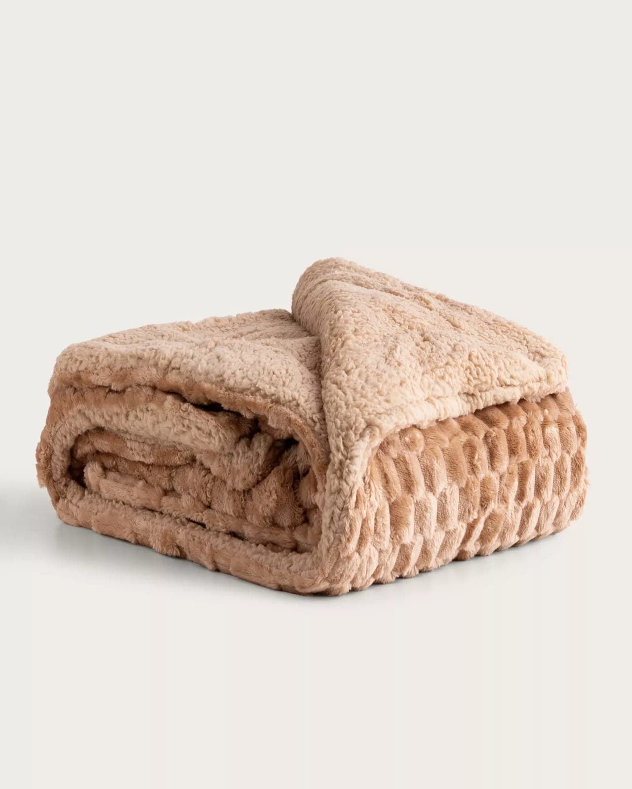 Manta jacquard sherpa Evelin avellana - Imagen 2