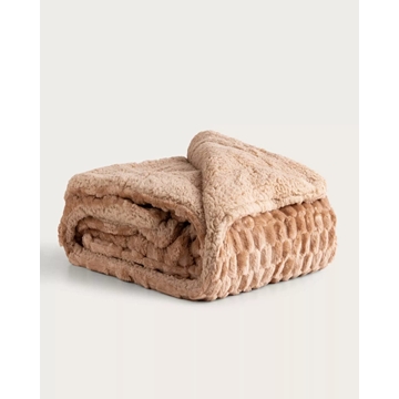 Manta jacquard sherpa Evelin avellana - Imagen 2