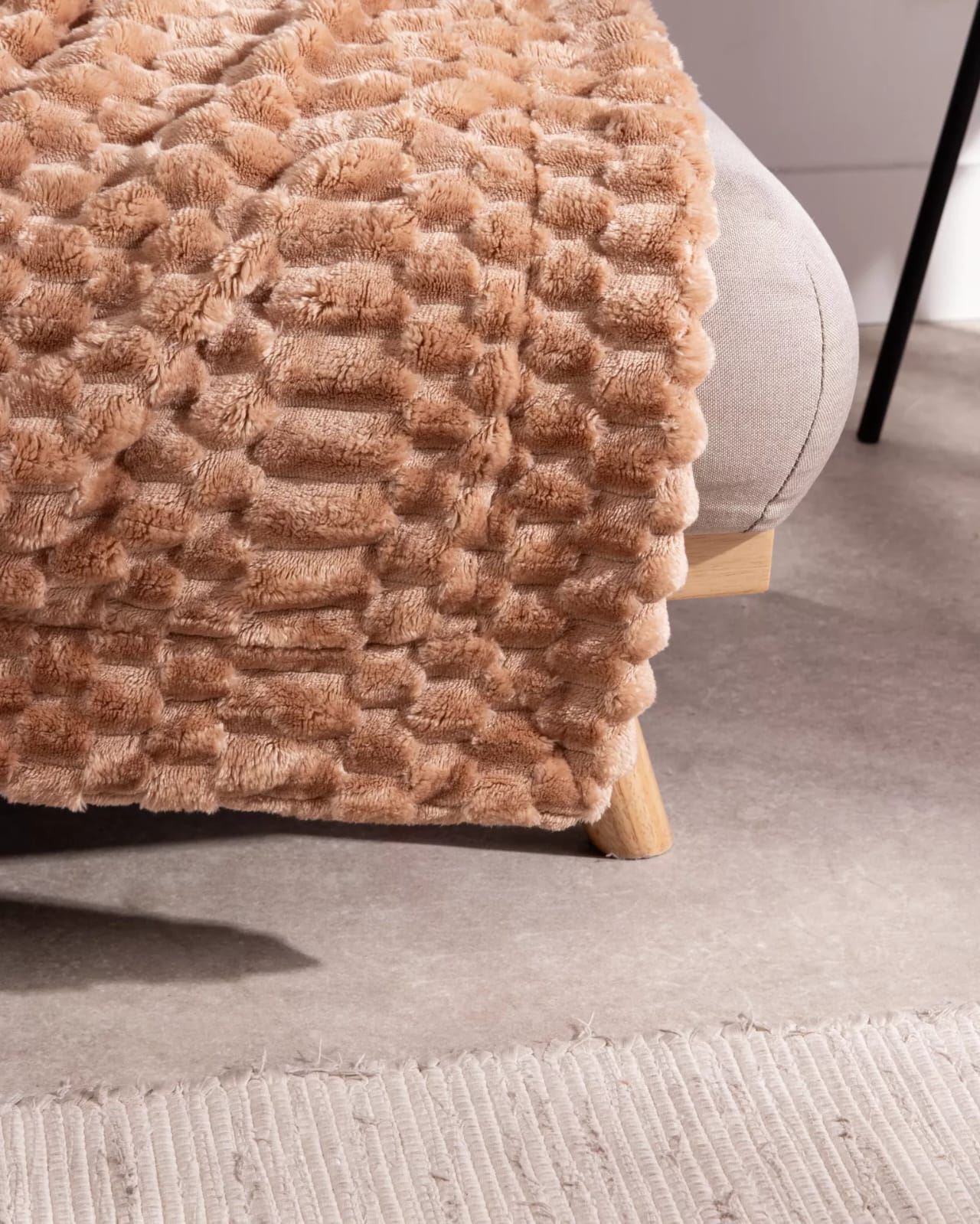 Manta jacquard sherpa Evelin avellana - Imagen 3