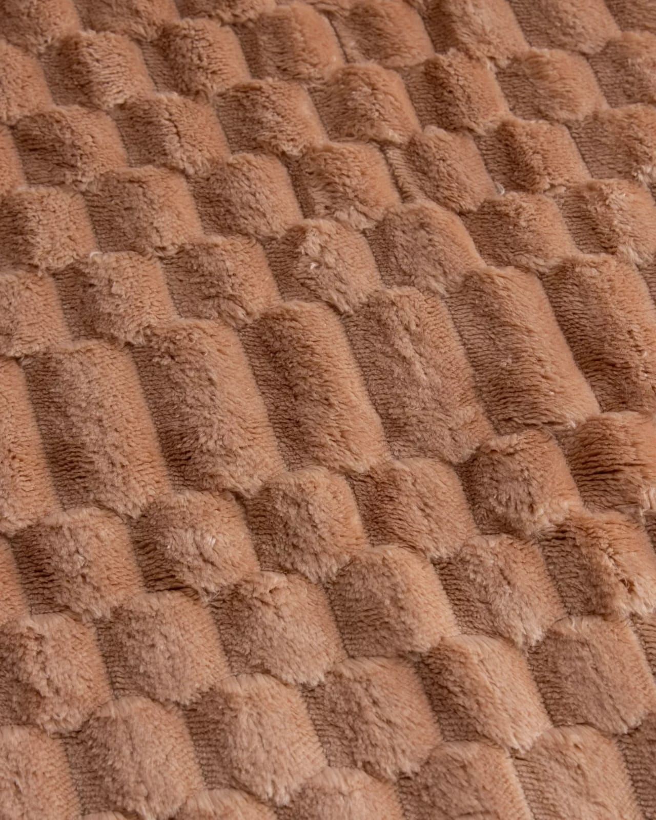 Manta jacquard sherpa Evelin avellana - Imagen 4