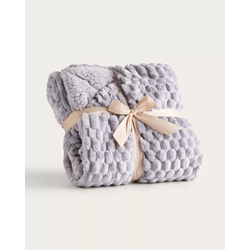 Manta jacquard sherpa Evelin gris - Imagen 1