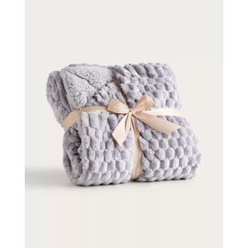 Manta jacquard sherpa Evelin gris - Imagen 1