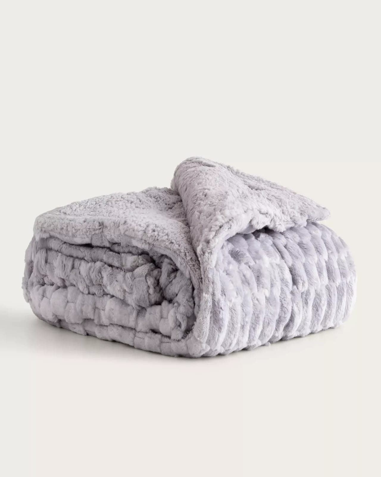 Manta jacquard sherpa Evelin gris - Imagen 2