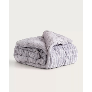 Manta jacquard sherpa Evelin gris - Imagen 2