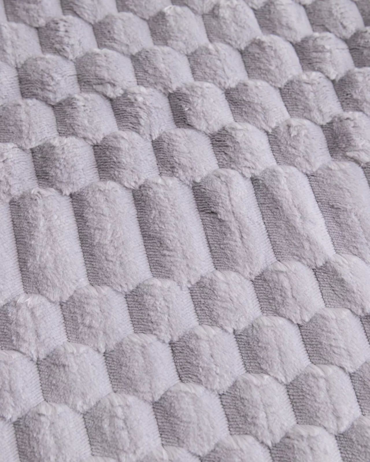Manta jacquard sherpa Evelin gris - Imagen 3