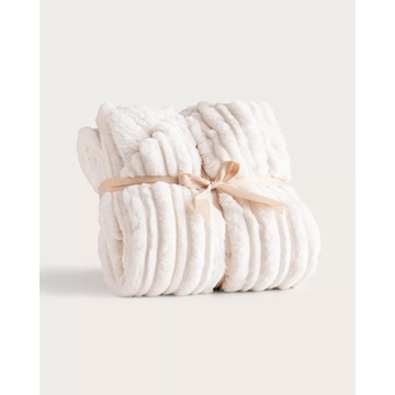 Manta jacquard sherpa Keila crema - Imagen 1