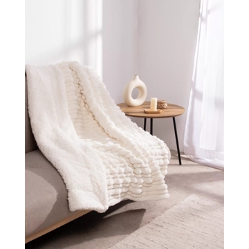 Manta jacquard sherpa Keila crema - Imagen 2
