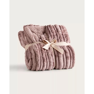 Manta jacquard sherpa Keila visón - Imagen 1
