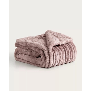 Manta jacquard sherpa Keila visón - Imagen 2