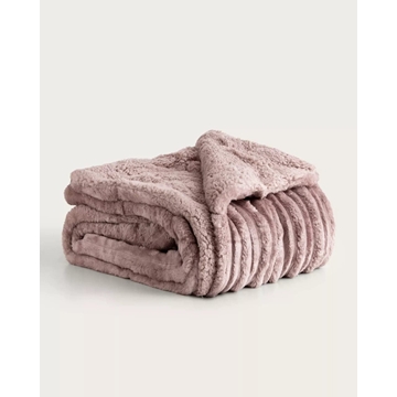 Manta jacquard sherpa Keila visón - Imagen 2