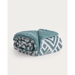 Manta Jacquard sherpa petróleo - Imagen 1