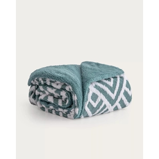 Manta Jacquard sherpa petróleo - Imagen 1