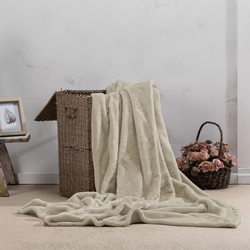 Manta plaid Silky beige - Imagen 1