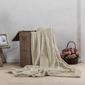 Manta plaid Silky beige - Imagen 1