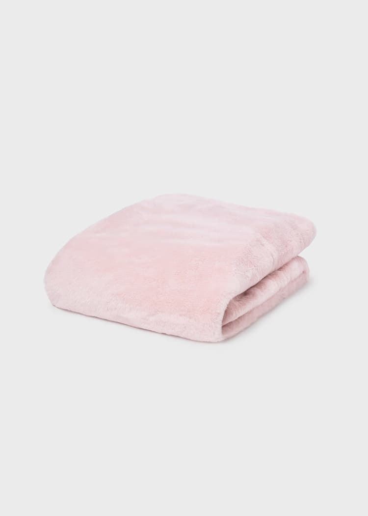 Manta pompones rosa baby - Imagen 1