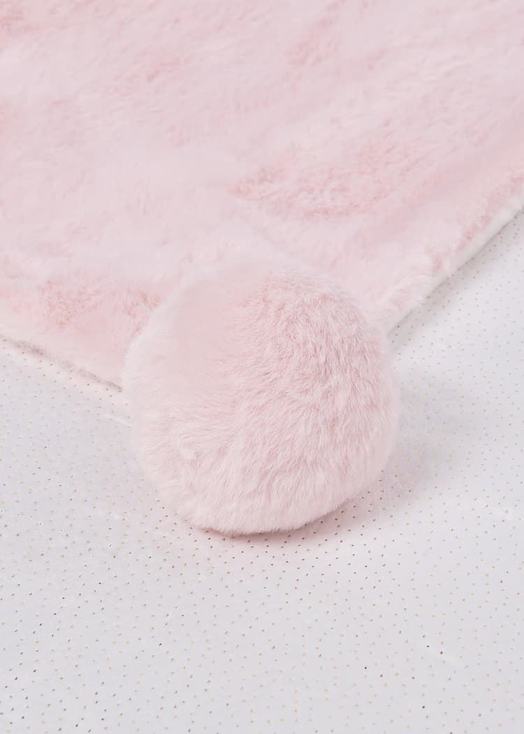 Manta pompones rosa baby - Imagen 3