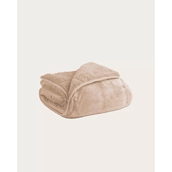 Manta sherpa lisa beige 150 x 200 - Imagen 1