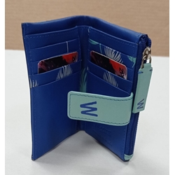 Monedero-billetero azul piel - Imagen 2