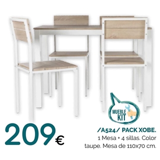 Pack mesa y 4 sillas - Imagen 1