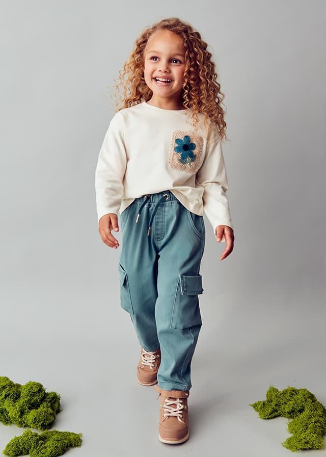 Pantalón cargo salvia - Imagen 1
