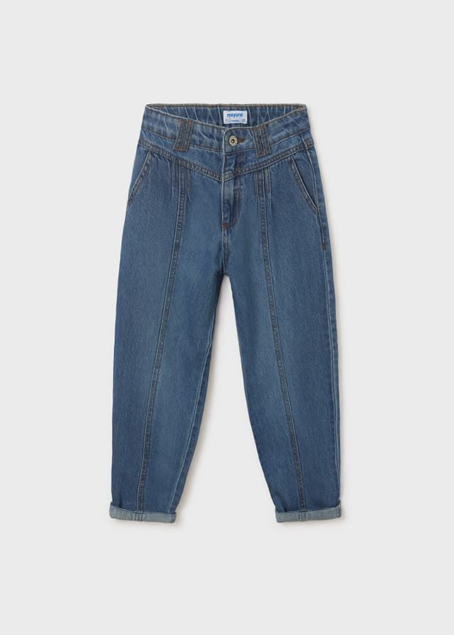 Pantalón cropped denim slouchy - Imagen 1