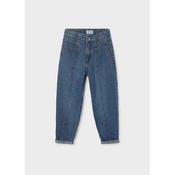Pantalón cropped denim slouchy - Imagen 1