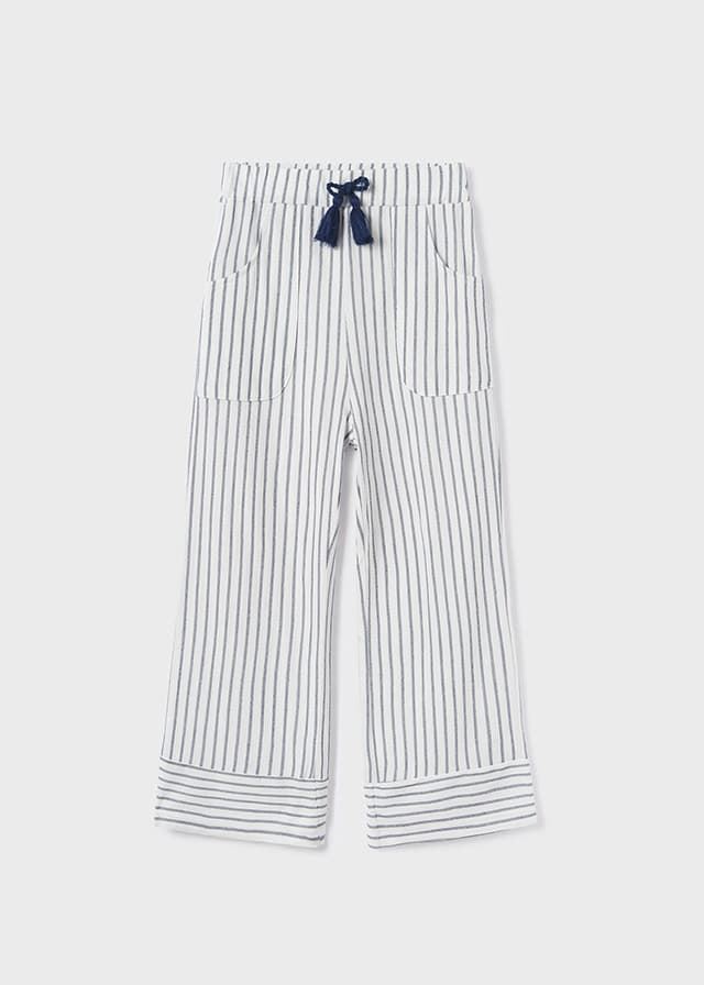 Pantalón cropped rayas marino - Imagen 1