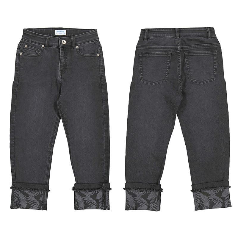 Pantalón cropped tejano negro - Imagen 1