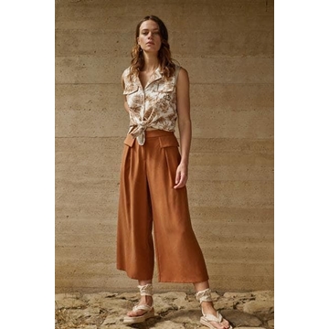 Pantalón culotte camel - Imagen 1