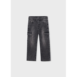 Pantalón denim cargo gris oscuro - Imagen 1