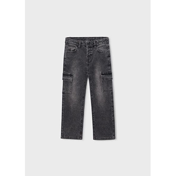 Pantalón denim cargo gris oscuro - Imagen 1