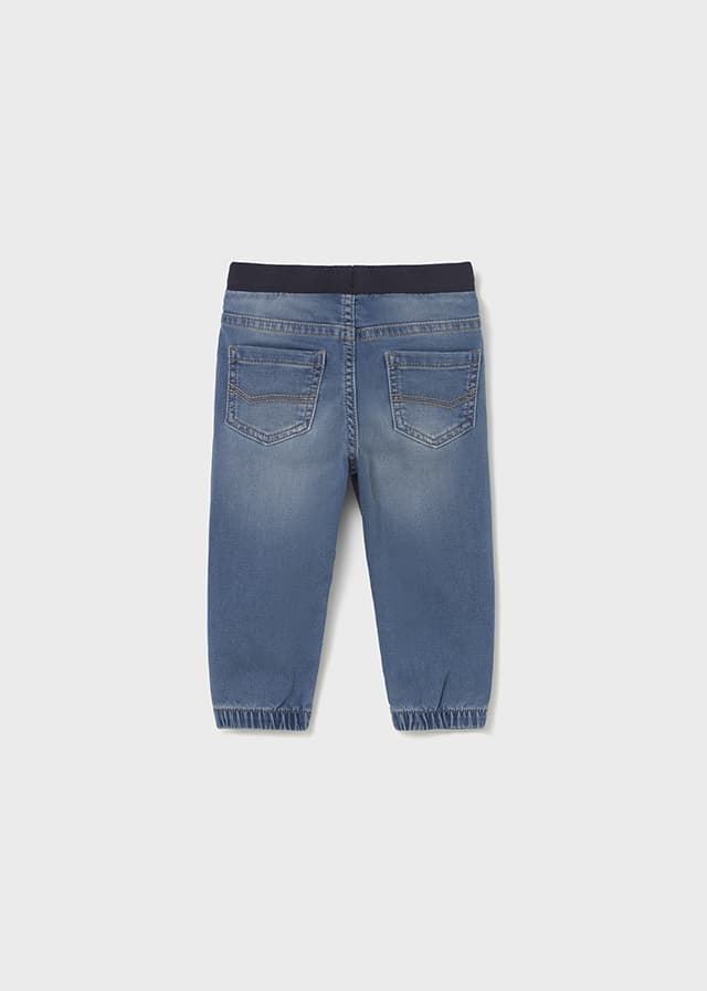 Pantalón denim jogger azul medio - Imagen 3