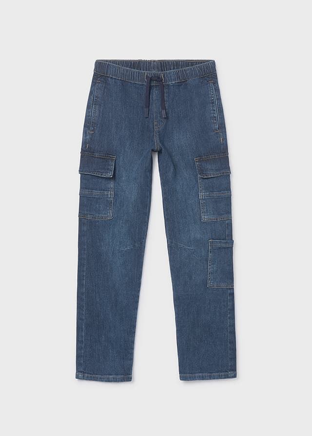 Pantalón denim jogger cargo - Imagen 4