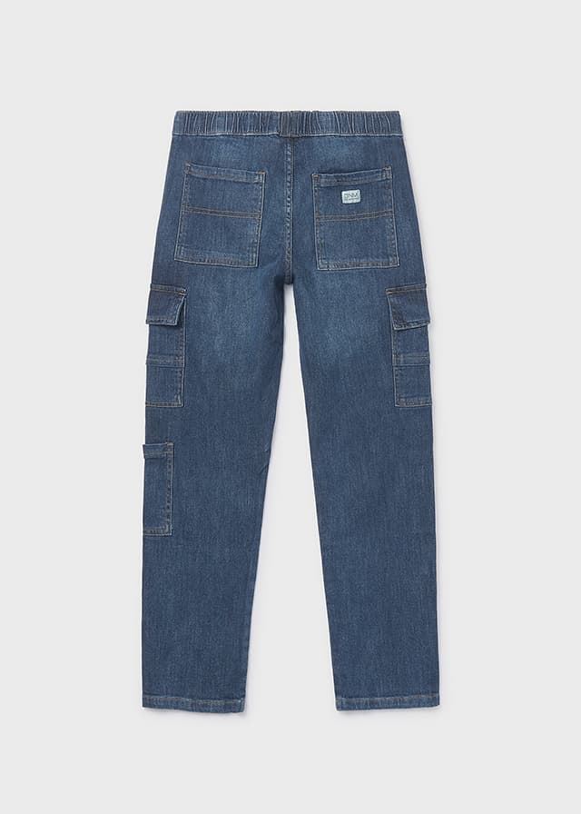 Pantalón denim jogger cargo - Imagen 5