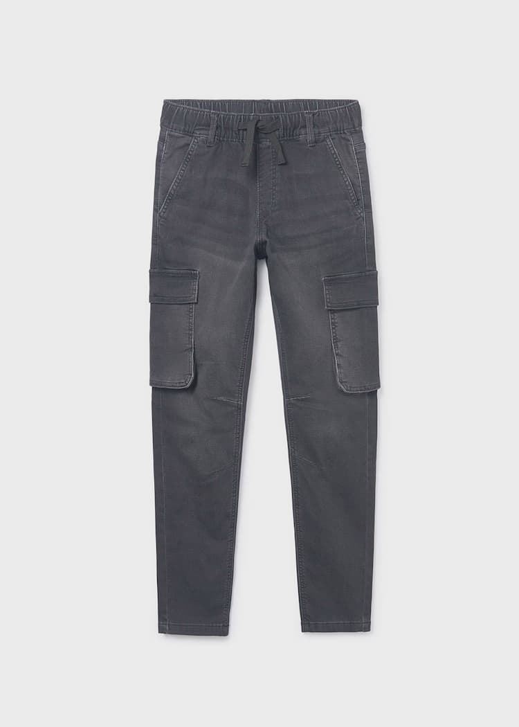 Pantalón denin jogger negro - Imagen 1