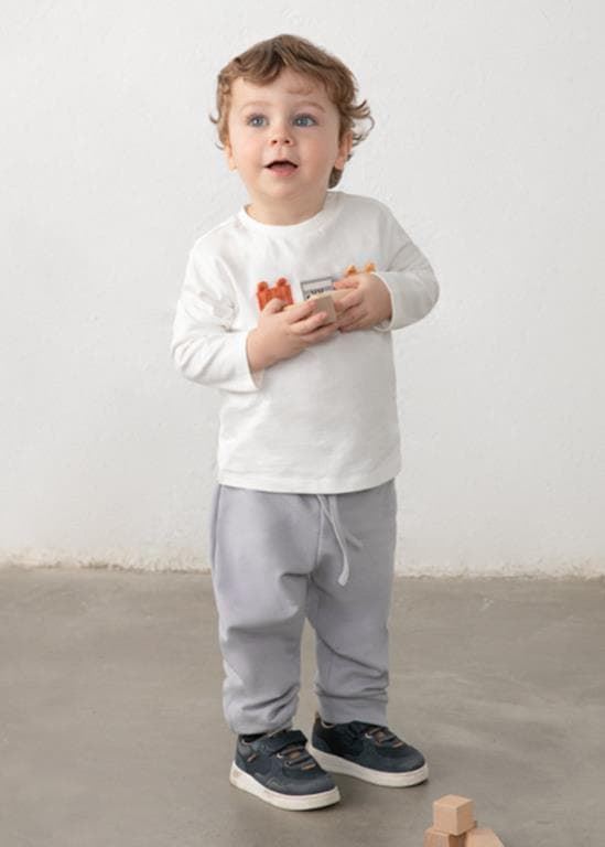 Pantalón felpa básico gris - Imagen 1