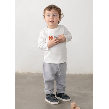 Pantalón felpa básico gris - Imagen 1