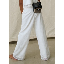 Pantalón largo bordado crudo - Imagen 2