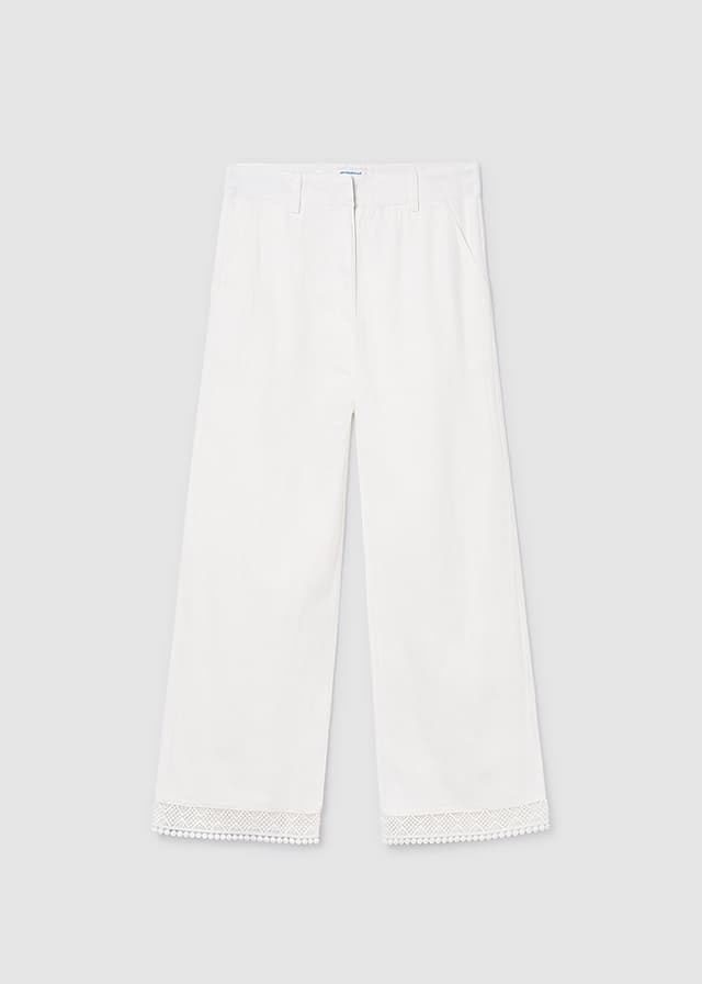 Pantalón largo bordado crudo - Imagen 4
