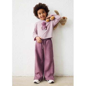 Pantalón largo felpa violeta - Imagen 1