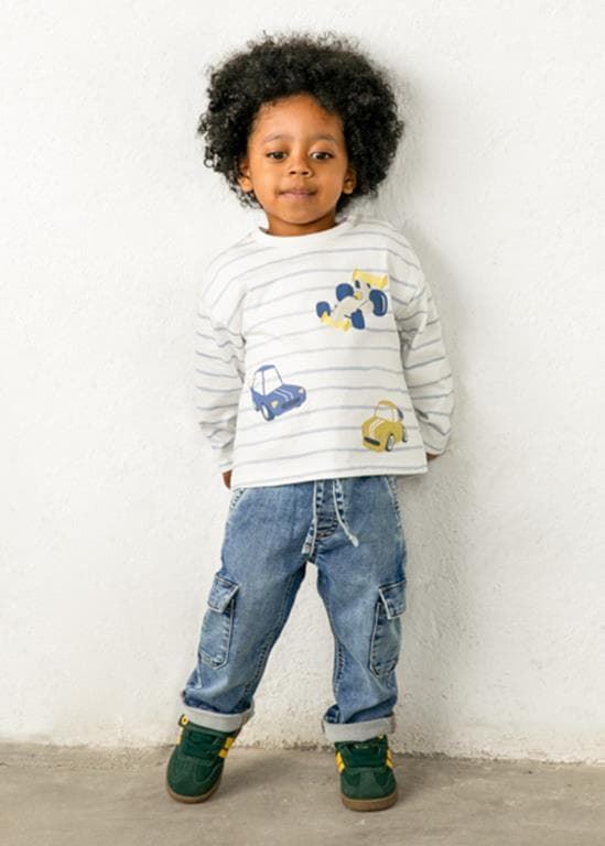 Pantalón soft denim cargo - Imagen 1