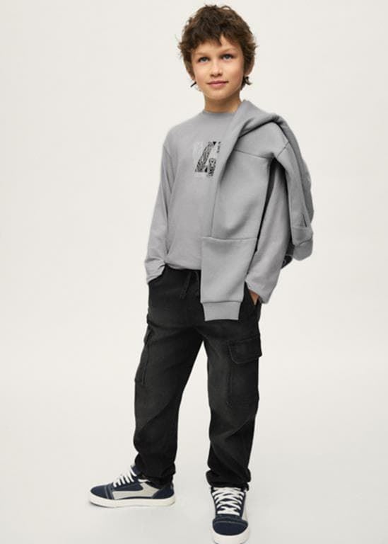 Pantalón soft denim jogger negro - Imagen 2