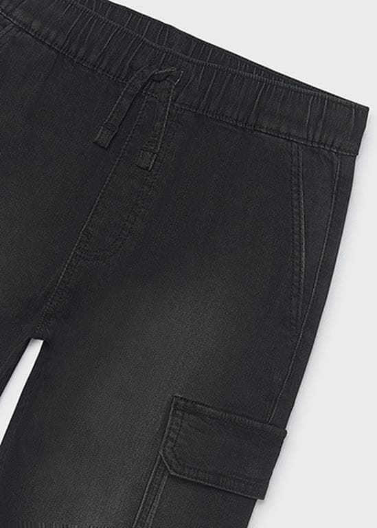 Pantalón soft denim jogger negro - Imagen 5