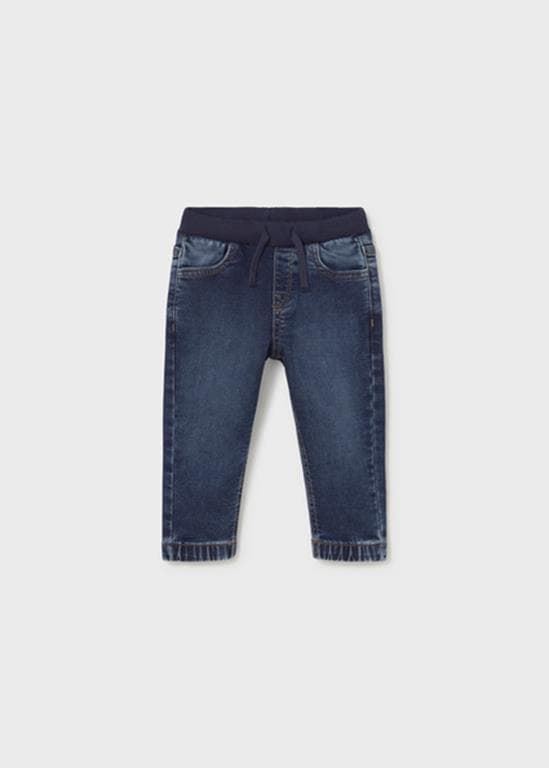Pantalón soft denim jogger oscuro - Imagen 1