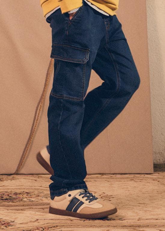 Pantalón soft denim jogger oscuro - Imagen 2