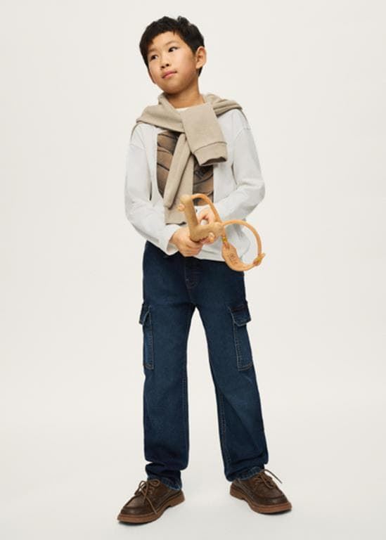Pantalón soft denim jogger oscuro - Imagen 3