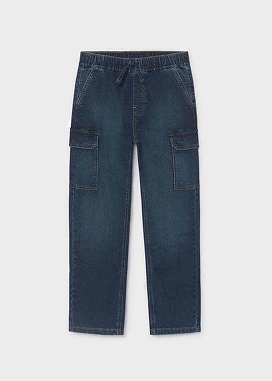 Pantalón soft denim jogger oscuro - Imagen 4