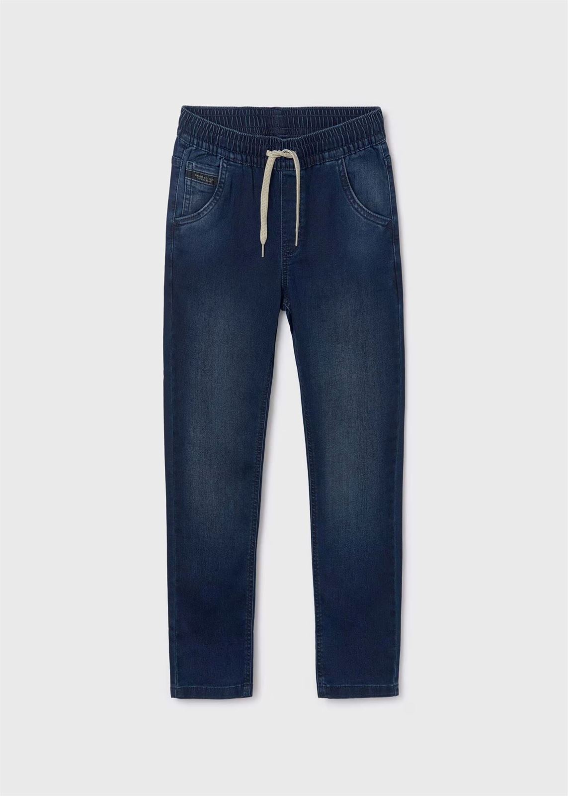 Pantalón tejano soft denim jogger oscuro - Imagen 1