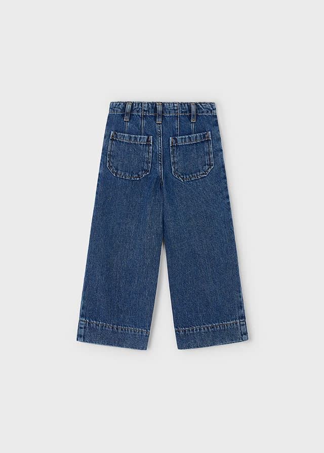 Pantalón tejano wide leg oscuro - Imagen 3